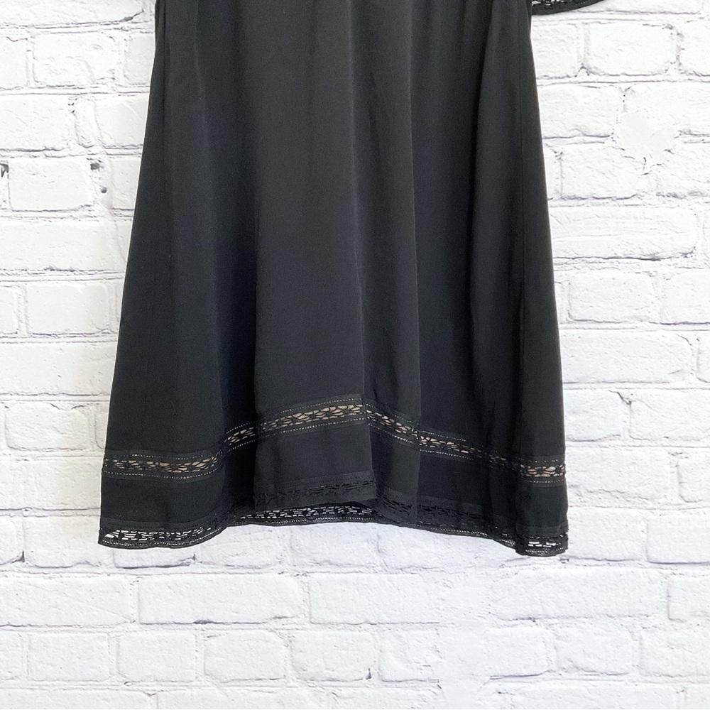 New For Love & Lemons Carmine Black Dress Plunging V Neck Lace Short Size Large - Picture 5 of 9